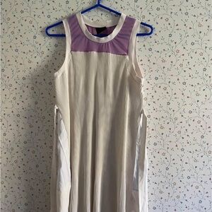 Jordan Cream and Purple Midi Dress
